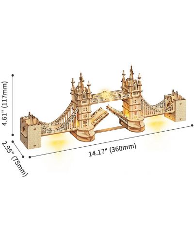 Drvena 3D slagalica Robo Time od 113 dijelova - Tower Bridge - 2